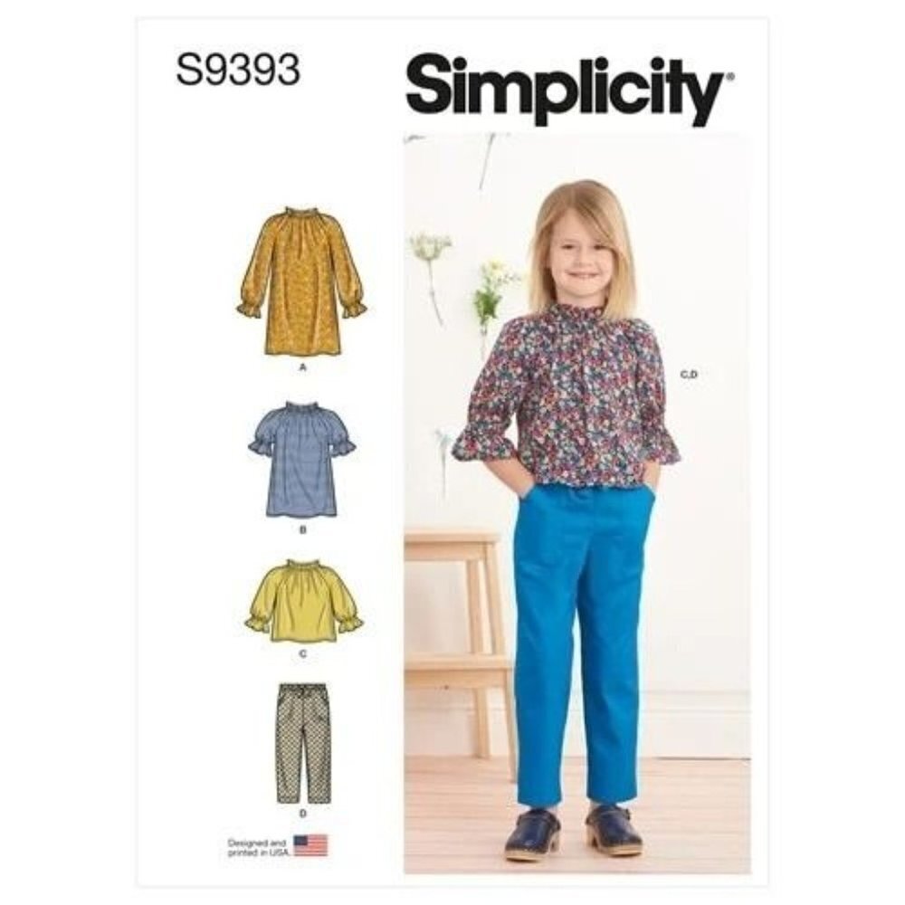 Simplicity Sewing Pattern 9393 11211 Dress Tunic Top Pants Childs Size 3-8